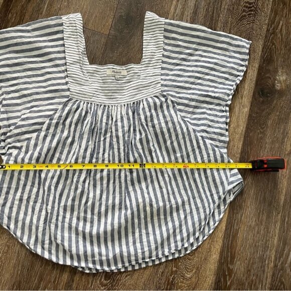 Madewell women's striped butterfly sleeve tweed short sleeve cotton - Picture 9 of 9